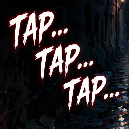 Sound effect TAP repeated three times, stepping down the panel.
