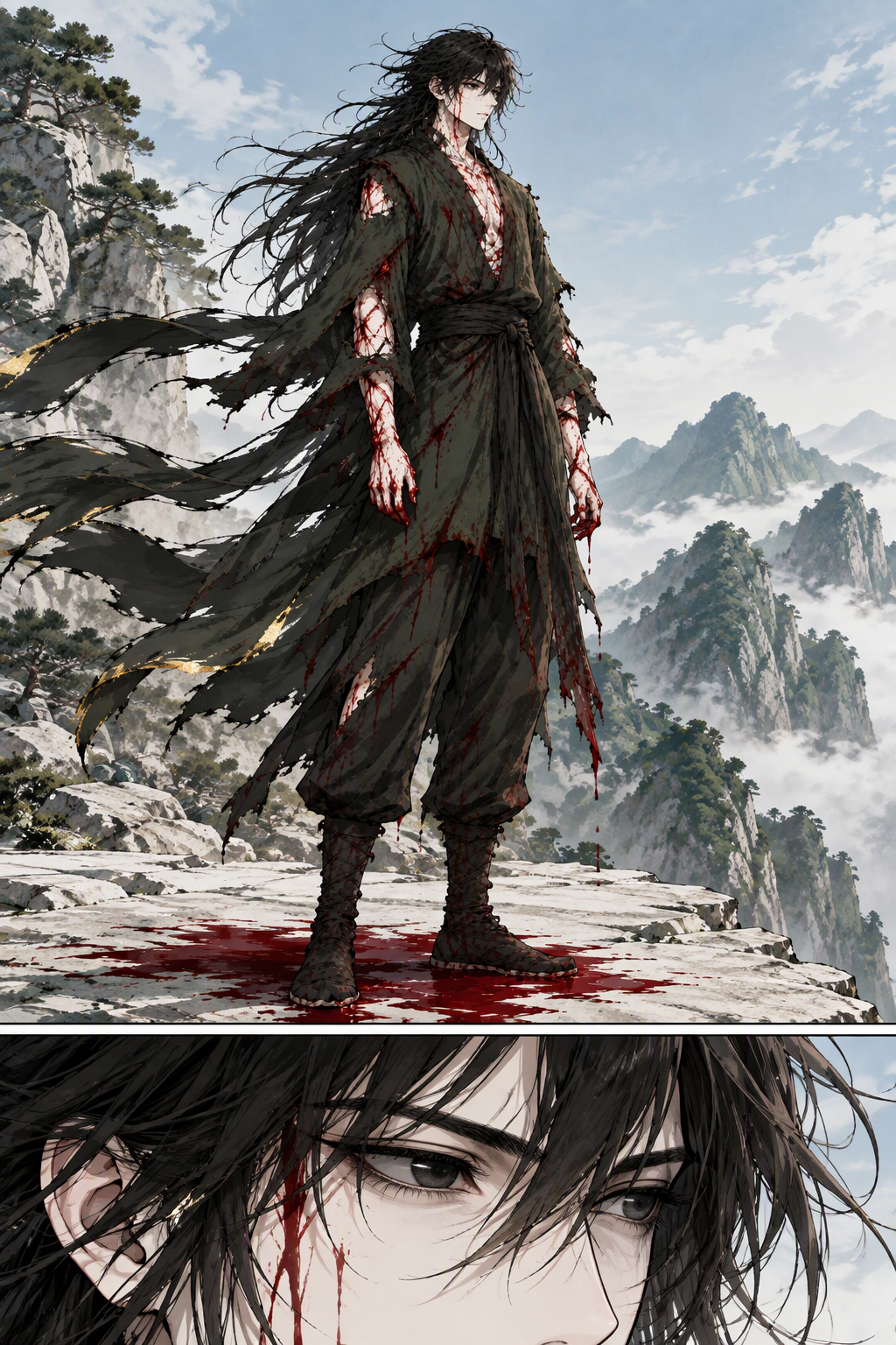 Fang Yuan himself: hundreds of wounds, a big pool of blood, face calm.