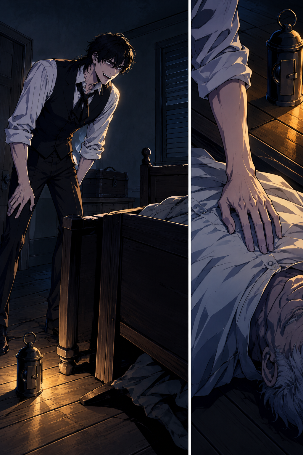 The heart ceases; he confirms death.