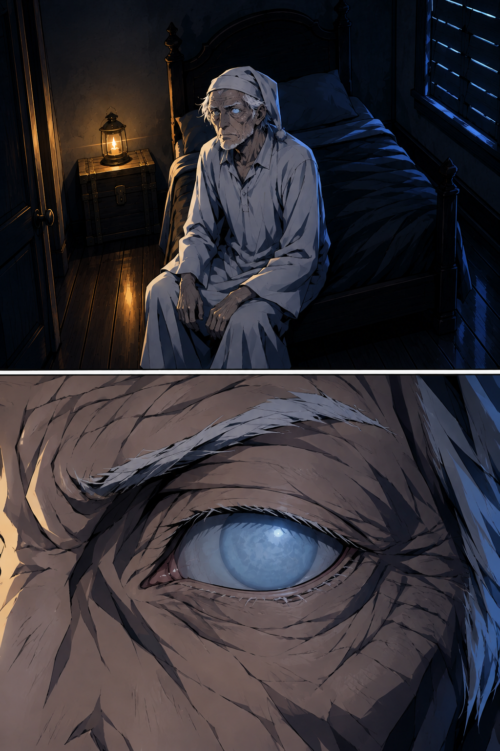 The old man introduced; his vulture eye.