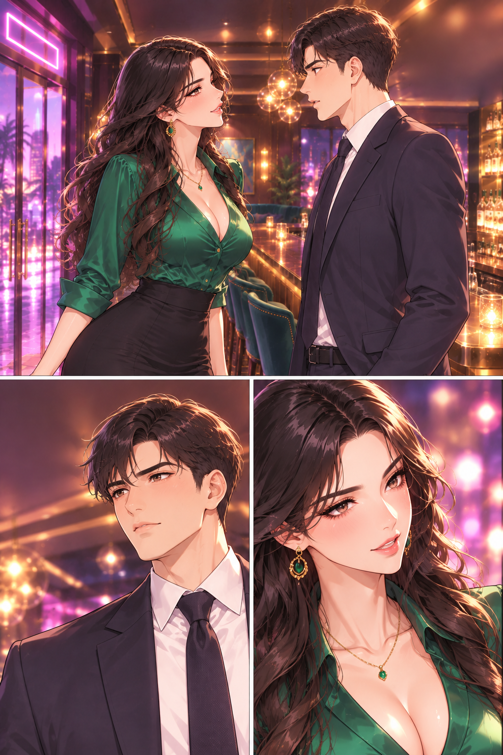 Mariya approaches Arjun. She leans in slightly, her presence dominating the space, while Arjun meets her gaze, a flicker of awareness crossing his face.