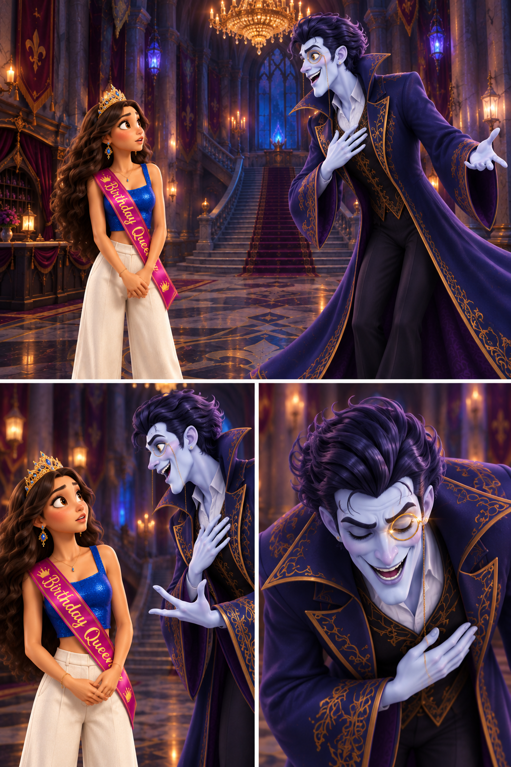 Abaddon finally steps forward. He is radiating dramatic intensity, fully convinced that he has found a true monarch. He ignores Katherine completely.