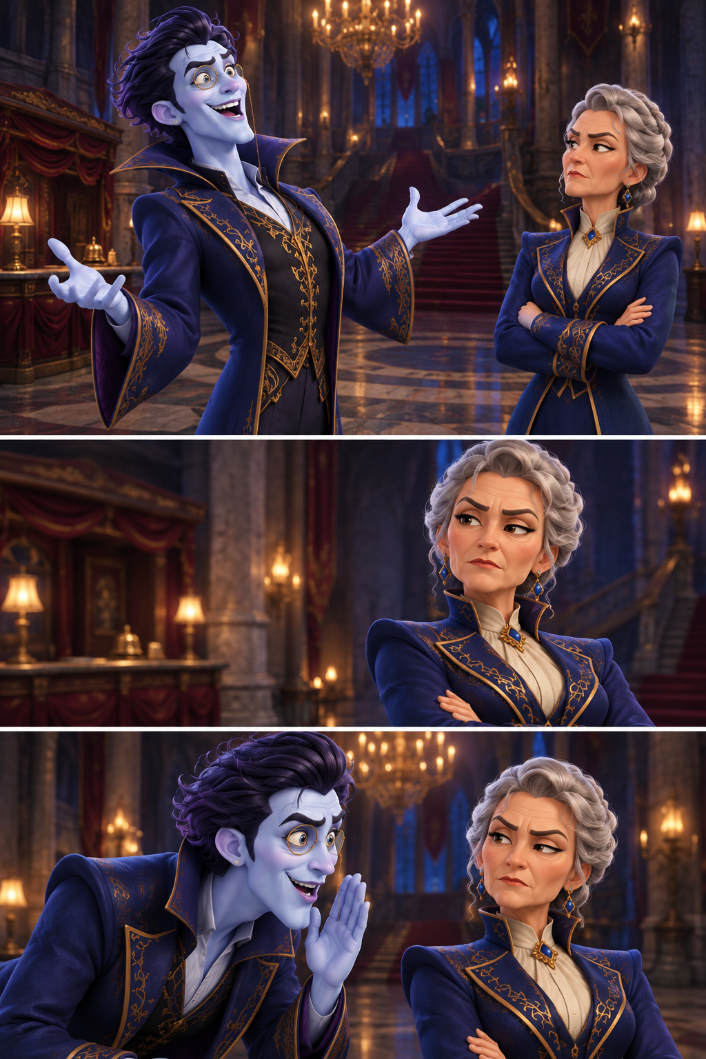 Abaddon, recovering his dramatic flair, explains his grand vision to Katherine, who remains utterly unimpressed and increasingly irritated.