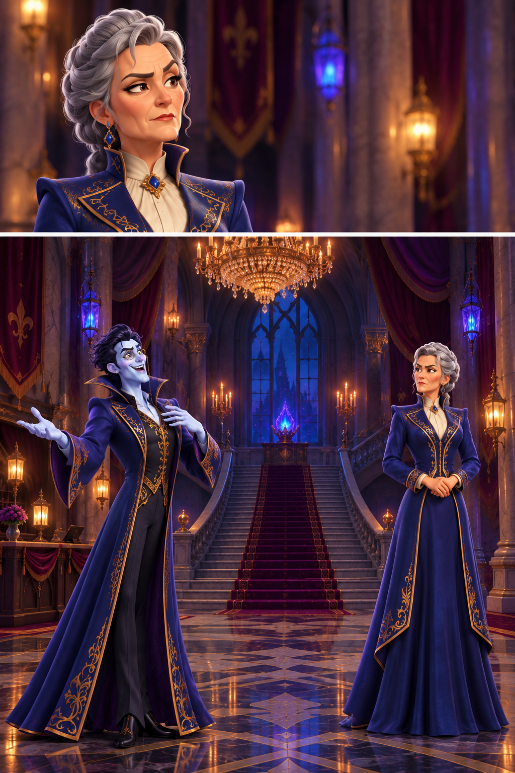Katherine dismisses Abaddon's talk of 'royal events' with cold practicality. She is concerned with the hotel's reputation and rules.