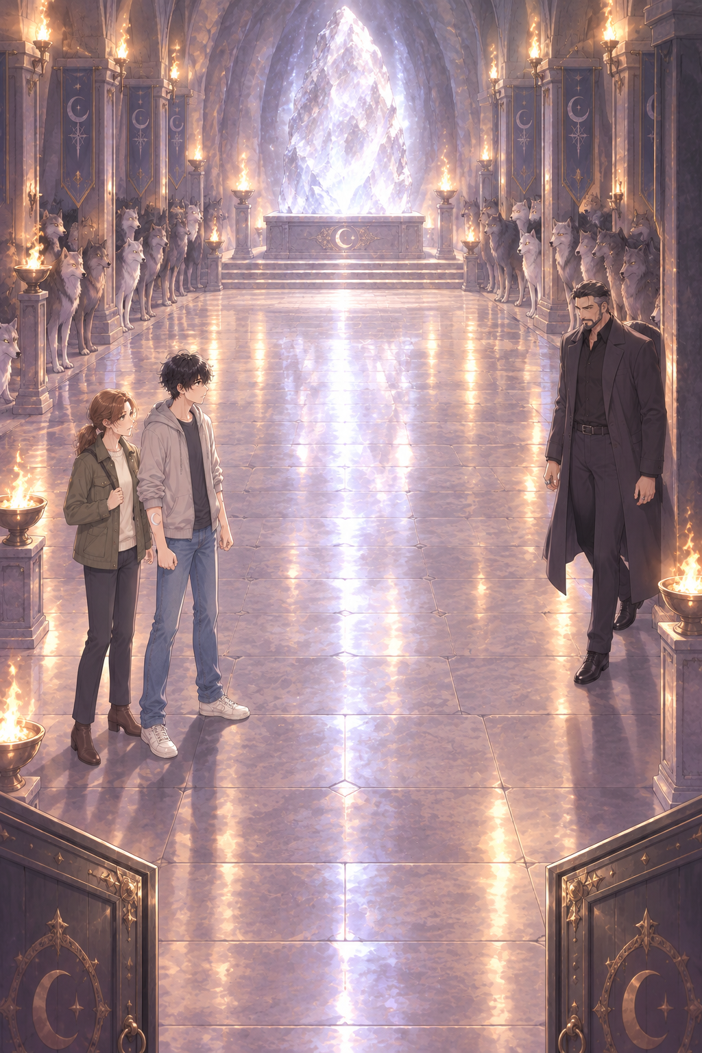 The chamber is silent. Kelvin stands at the centre with his mother at his side and stares at the man stepping out of the shadows.