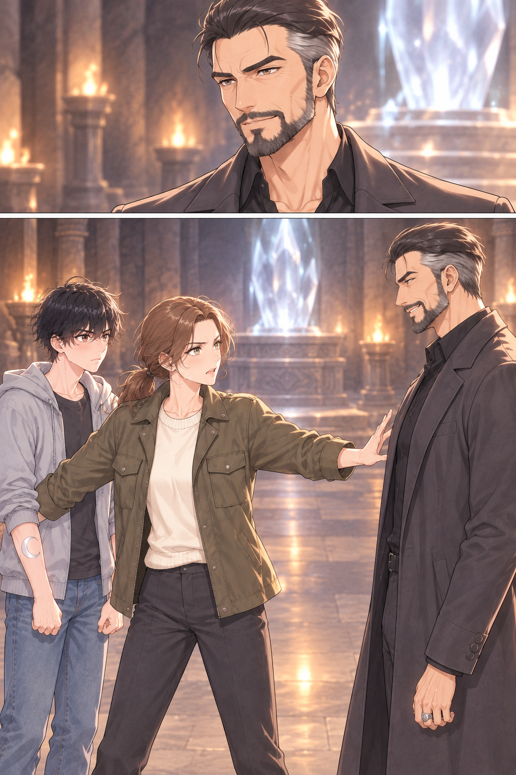 The uncle resembles Kelvin's father, but his smile is not his father's. He greets Kelvin, and his mother steps in front of her son.