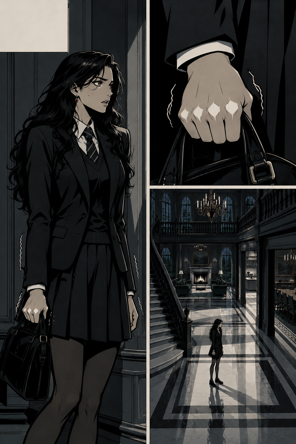Aurelia is now completely frozen, her internal world shattering. The words are no longer background noise; they are a direct assault on her reality.