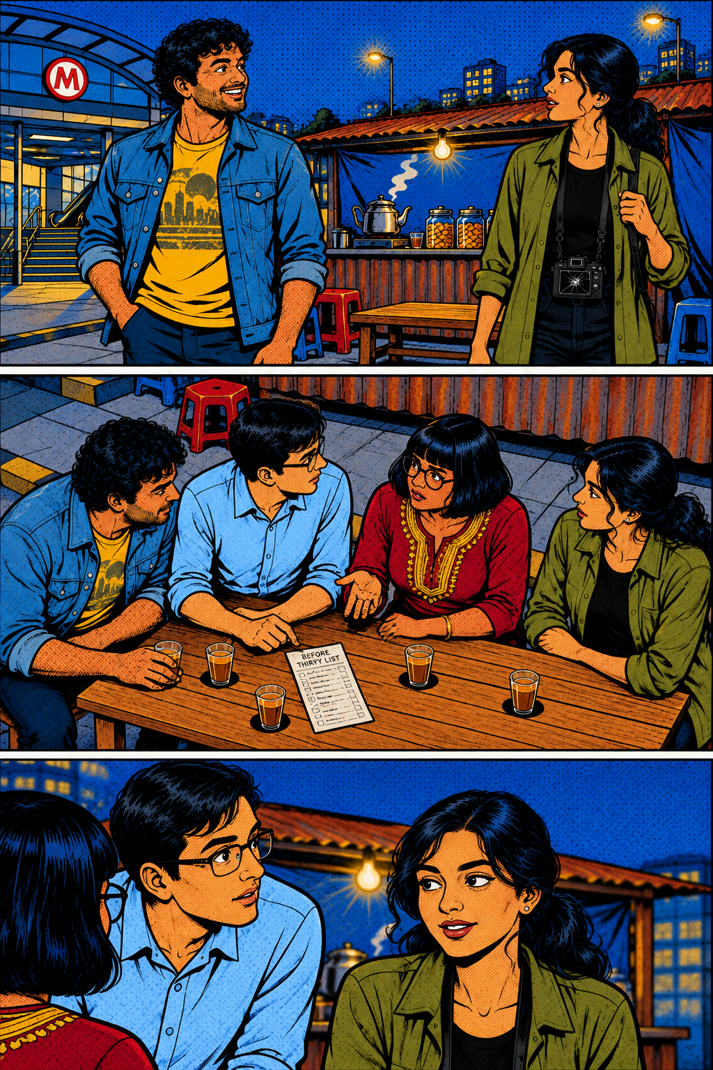 Mira arrives; teasing; the bill; next month a fictional country.