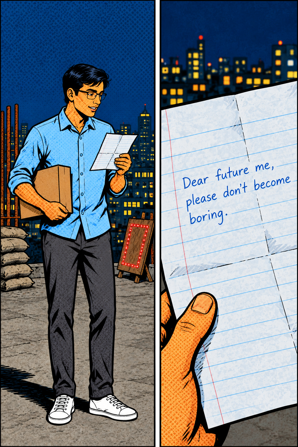 The letter, the only thing carried on purpose.