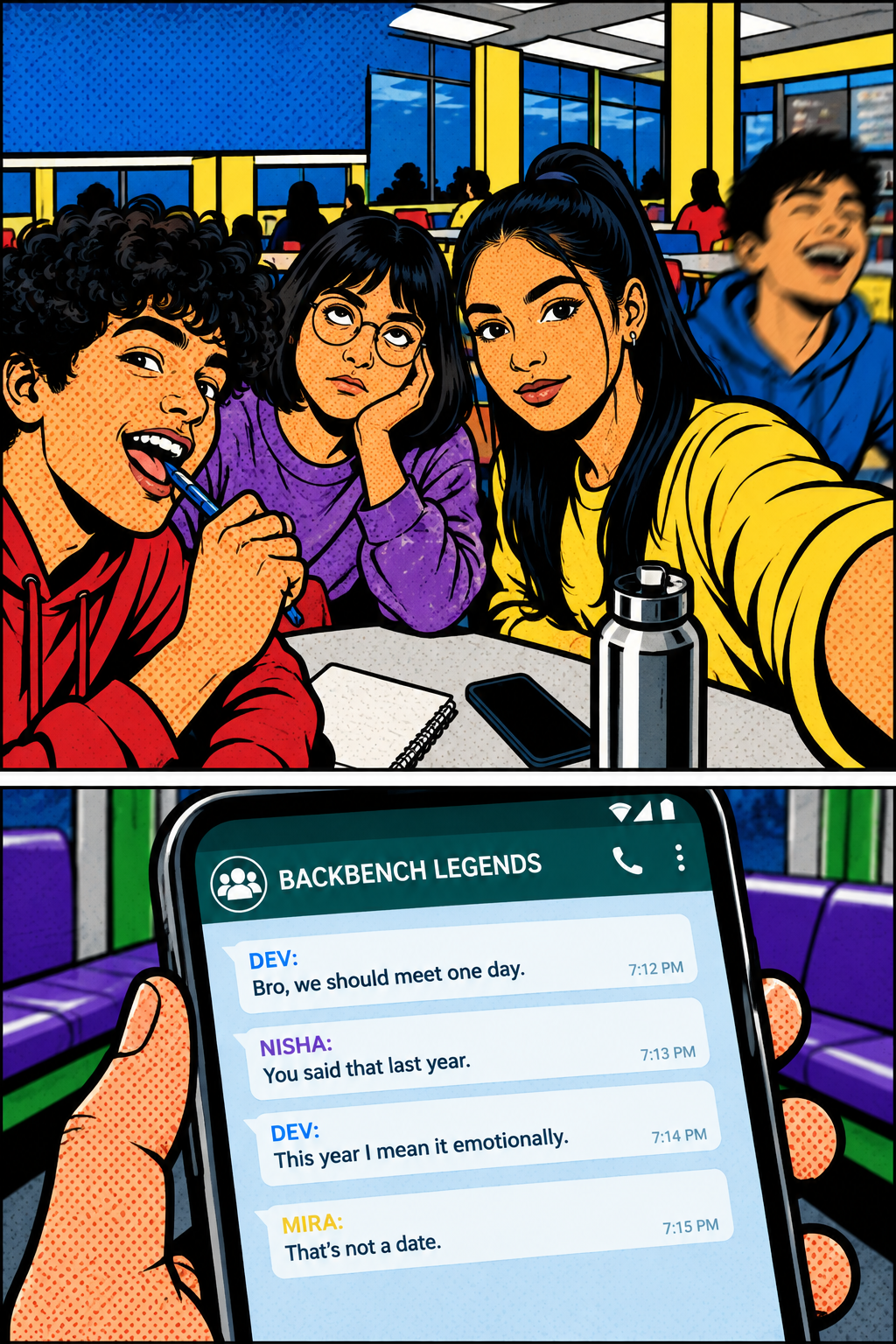 The photo fills the frame; then the chat.