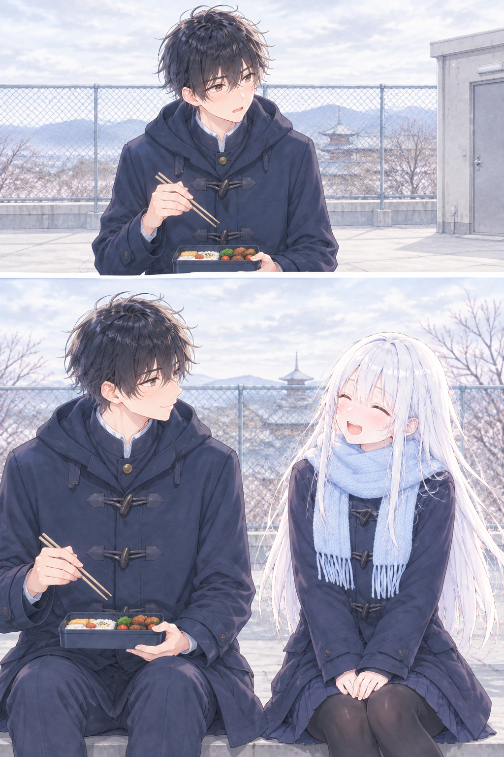 Shinji recounts the exchange with his uncle; Aika laughs.