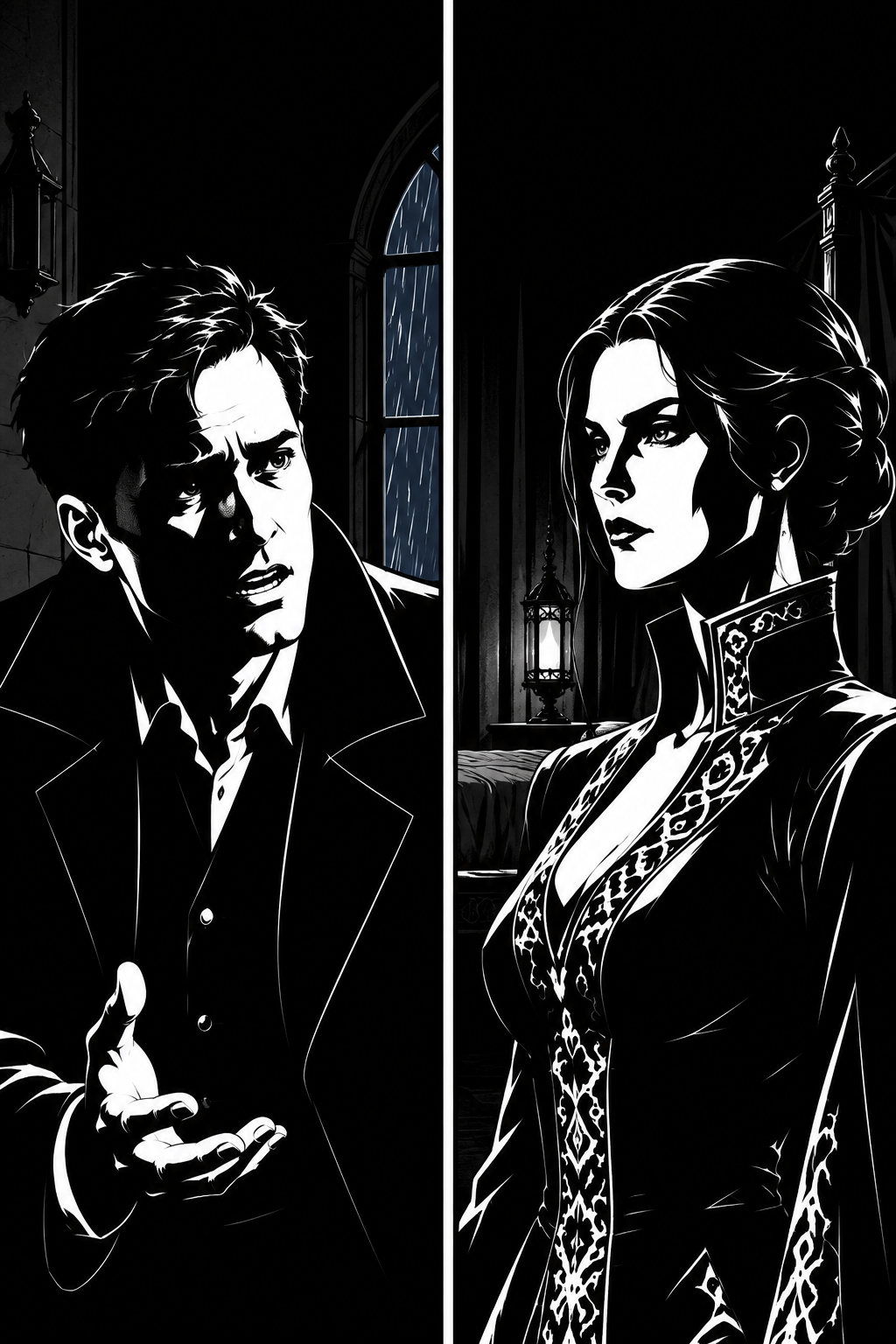 Harrison asks to be told the truth; Miriel refuses him even that.