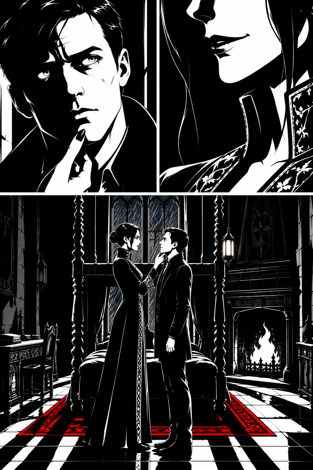 Harrison obeys and lifts his eyes; Miriel is pleased by the smallest possible amount.