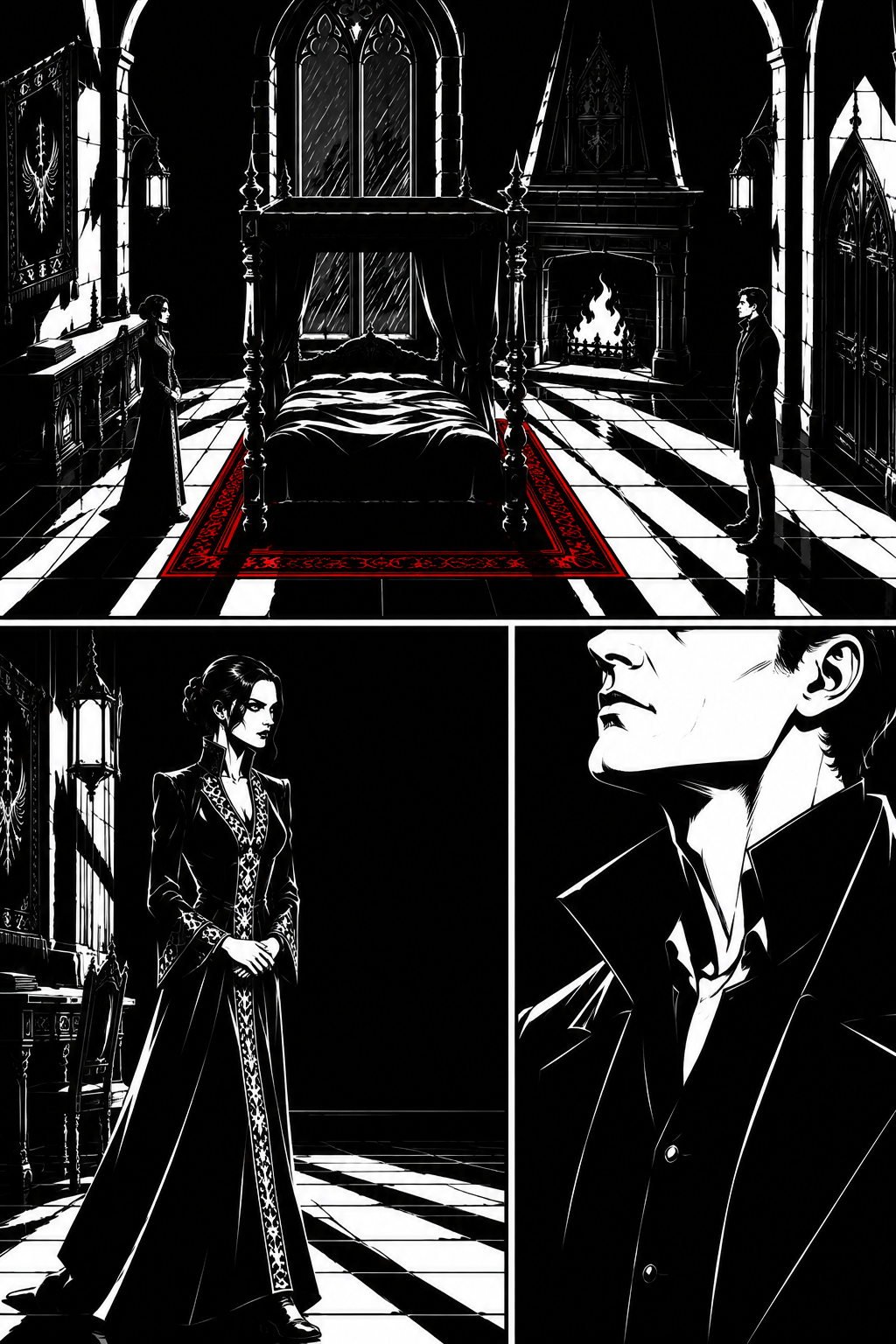 The room itself answers his request: the bed, the space, the single door. Miriel takes one step closer.